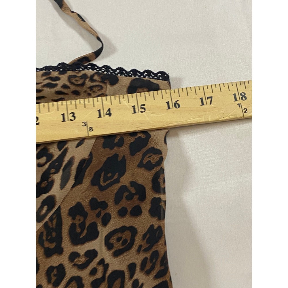 VICI Leopard Print Peplum Maxi Dress Brown Black Lace Trim  Large - Picture 12 of 12